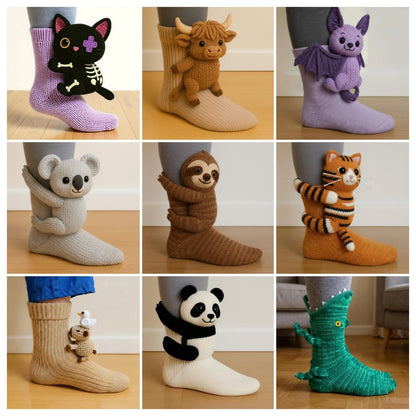 Cozy Animal Knit Socks