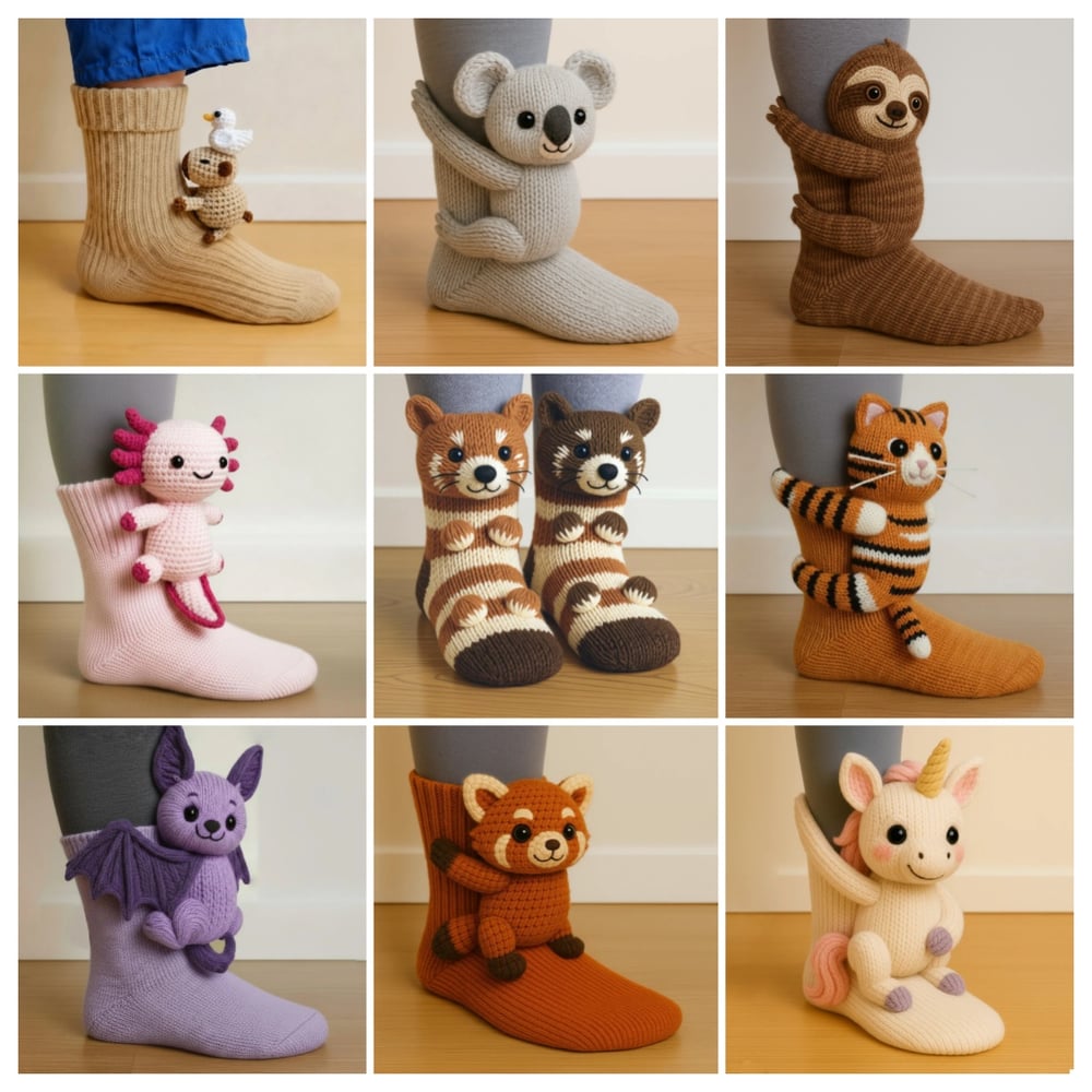 Cozy Animal Knit Socks
