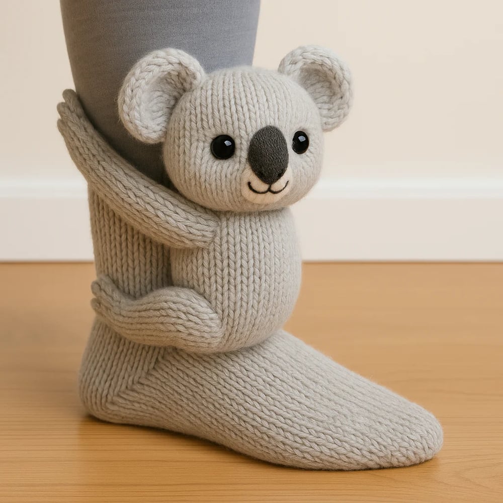Cozy Animal Knit Socks